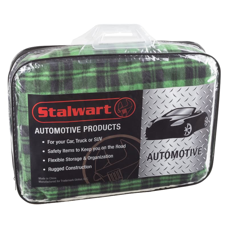 Heated Blanket - 12-Volt Electric Blanket for Car, Truck, SUV, or RV - Portable Winter Car Accessories by Stalwart (GreenPlaid)