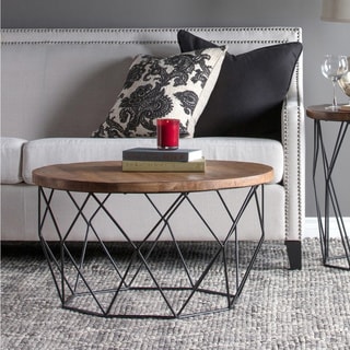 geometric coffee table with wood top