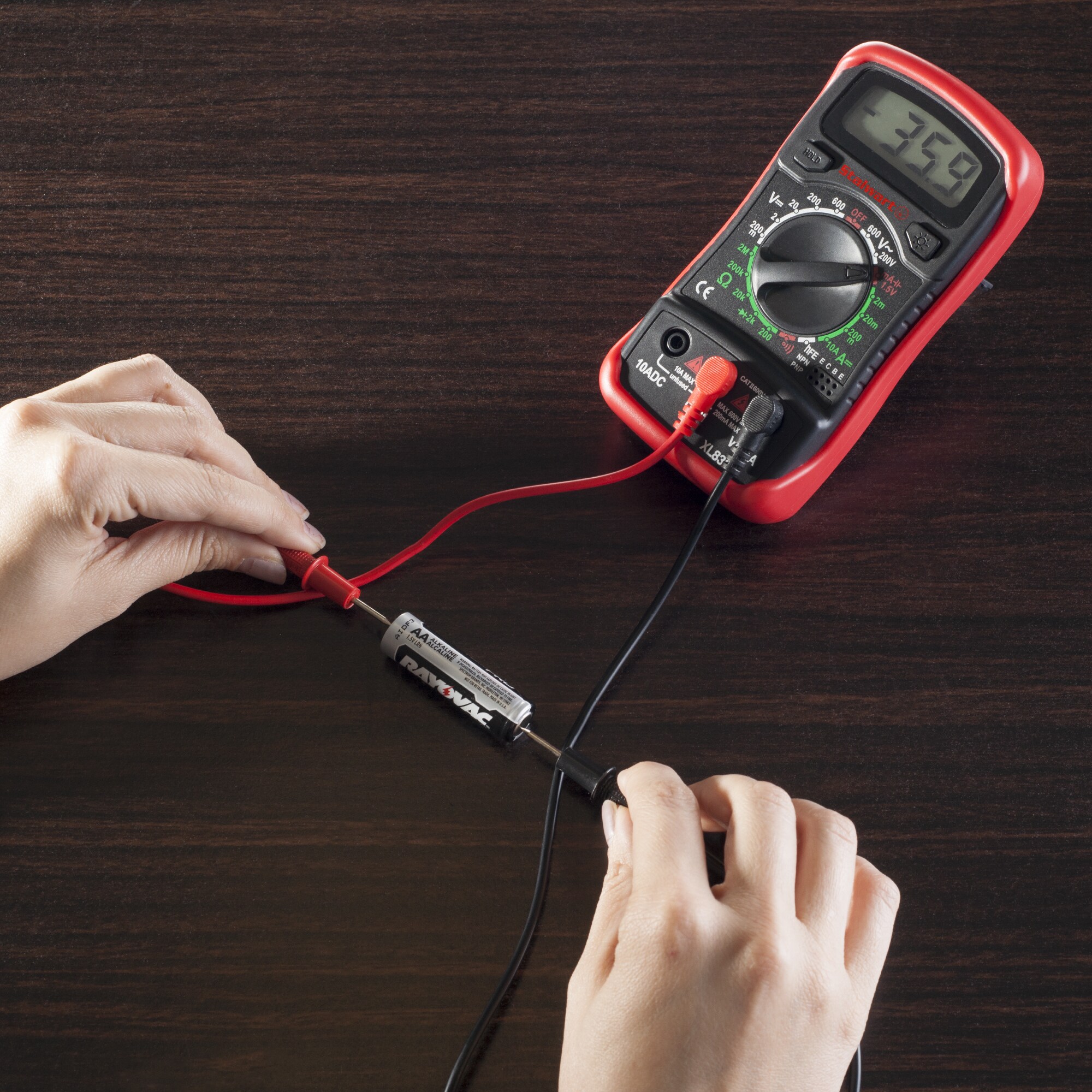 Amp Ohm and Voltage Tester for Outlets Digital Multimeter with Backlit LCD Display and Needle Probes Wire Continuity and Batteries