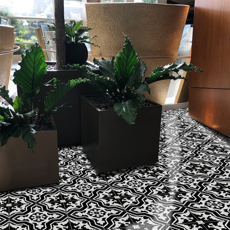 Handmade Temara in Black and White Tile, Pack of 12 (Morocco)