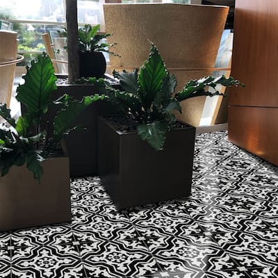 Handmade Temara in Black and White Tile, Pack of 12 (Morocco)
