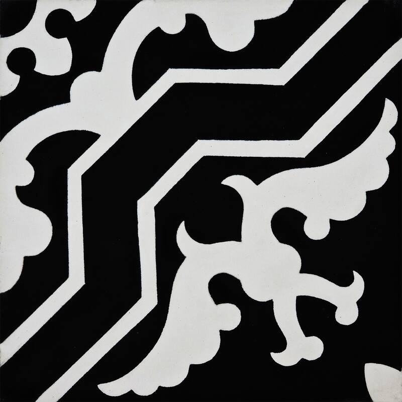 Handmade Temara in Black and White Tile, Pack of 12 (Morocco)