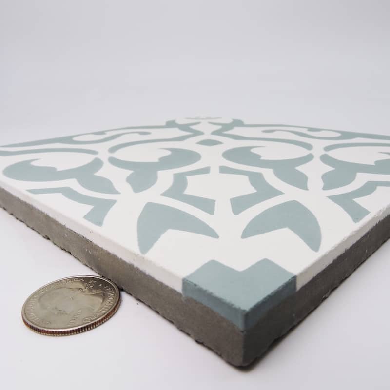 Handmade Atlas in Green and White Tile, Pack of 12 (Morocco)