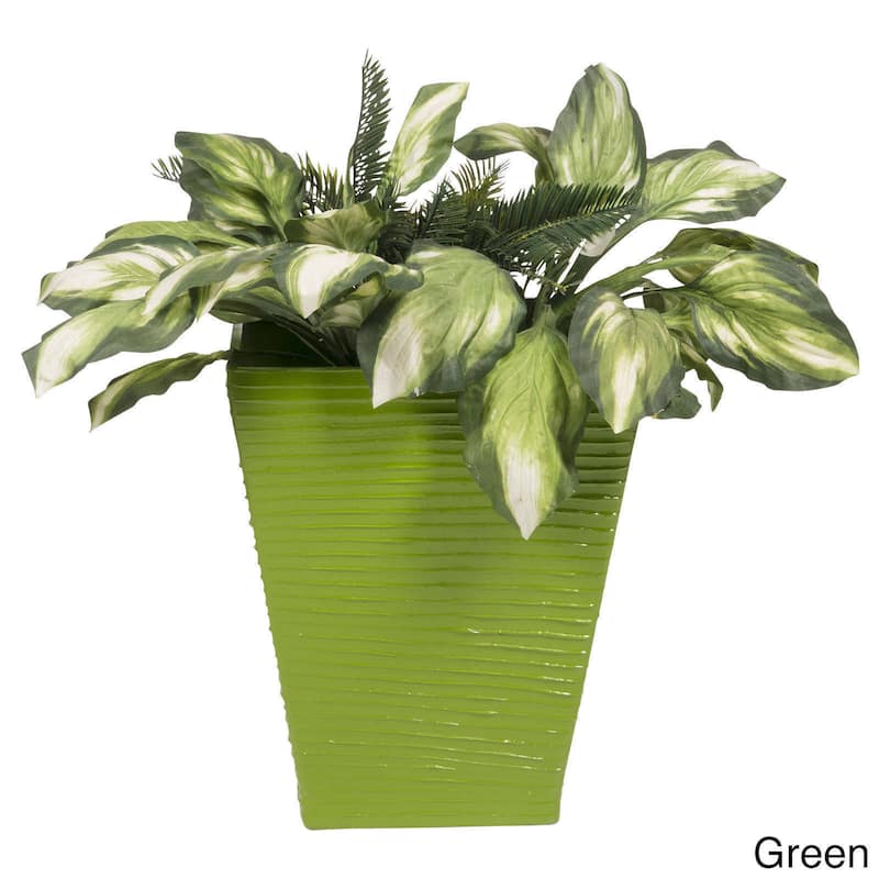 Modern Square Planter - Green