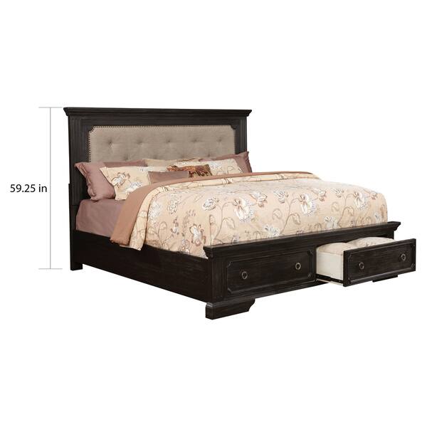 Shop Furniture Of America Lern Rustic Black Solid Wood