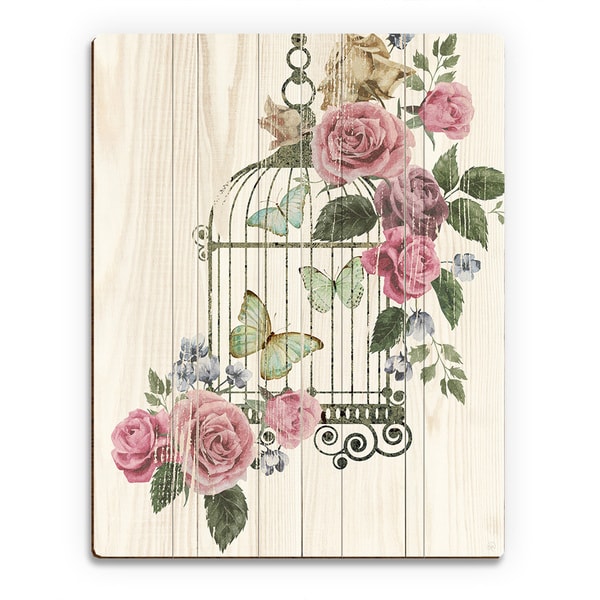 'Butterfly Cage' Wood Wall Art