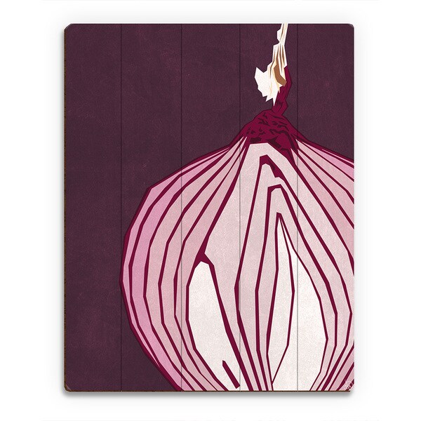'Large Sliced Onion Purple' Wood Wall Art Print