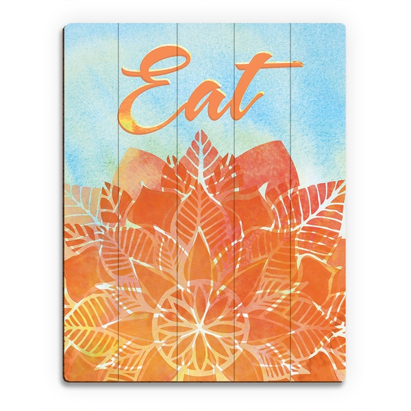 'Watercolor Eatery Amber' Birchwood Wall Art Print