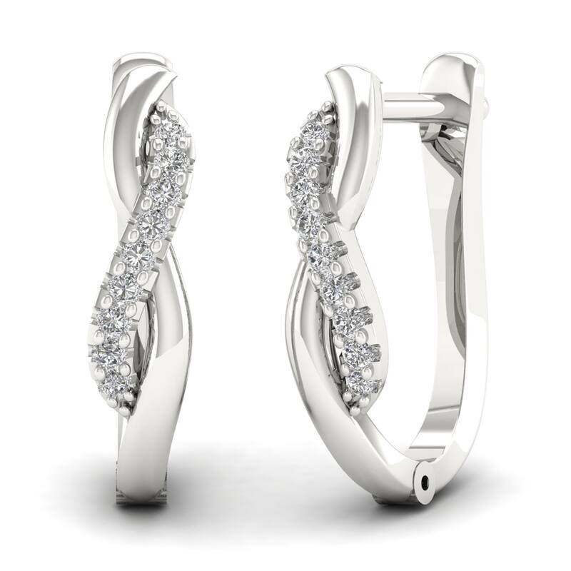 Sterling Silver 1/10ct Diamond Hoop Earrings