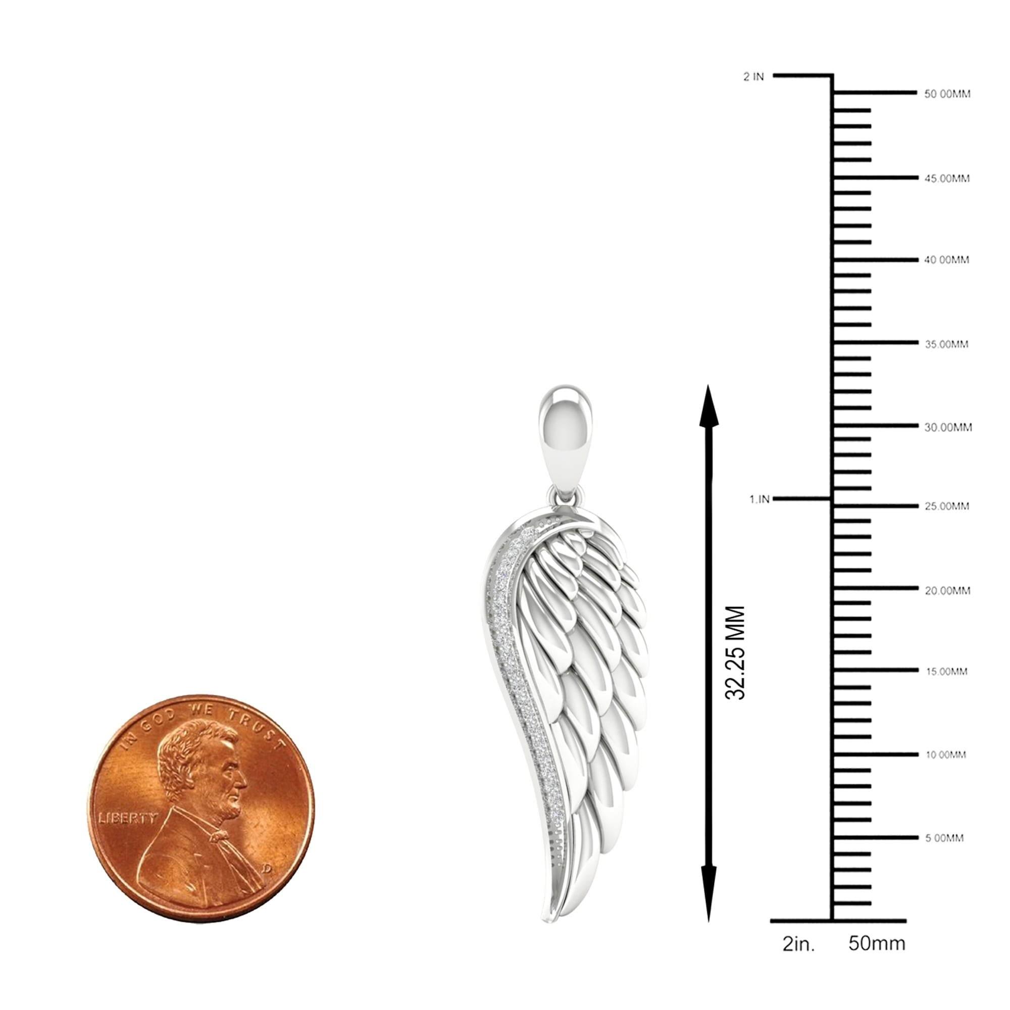 25mm Silver Yellow Plated Angel 3D Pendant 