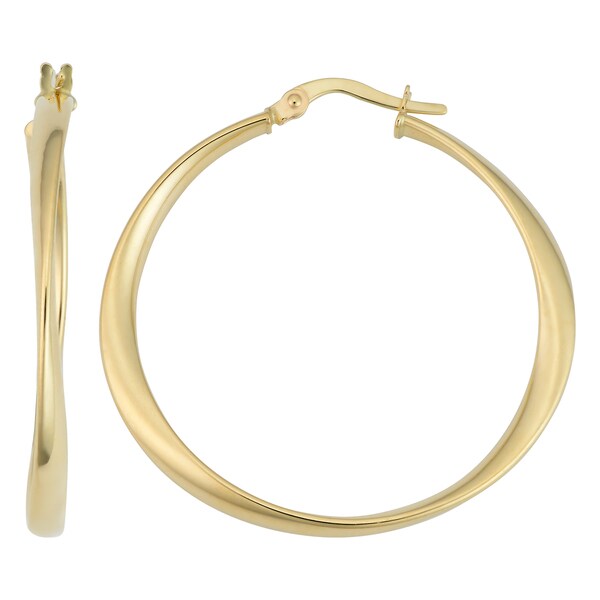 Fremada Italian 18k Yellow Gold 3x30mm Twisted Hoop Earrings Fremada Italian 18k Yellow Gold 3x30mm Twisted Hoop Earrings