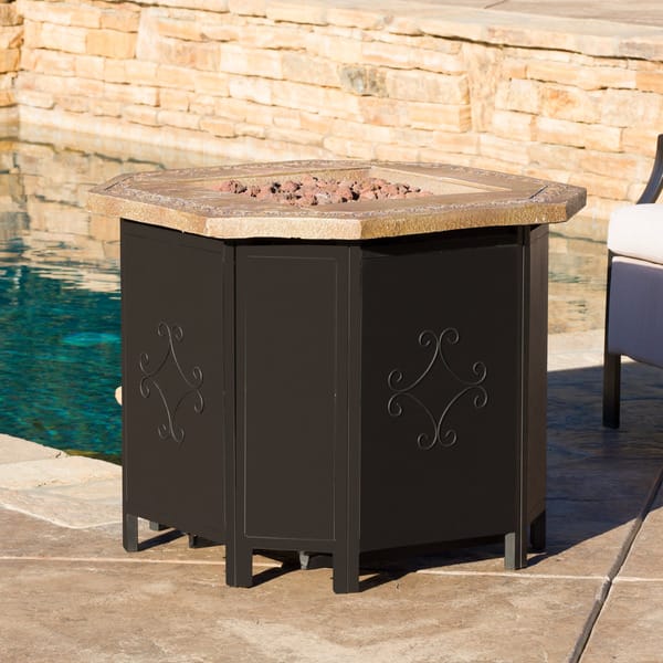 Shop Tiburon Outdoor Outdoor Octagonal Fire Pit By Christopher Knight Home Overstock 14083764