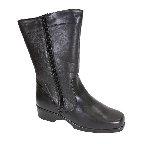 womens leather boots wide width