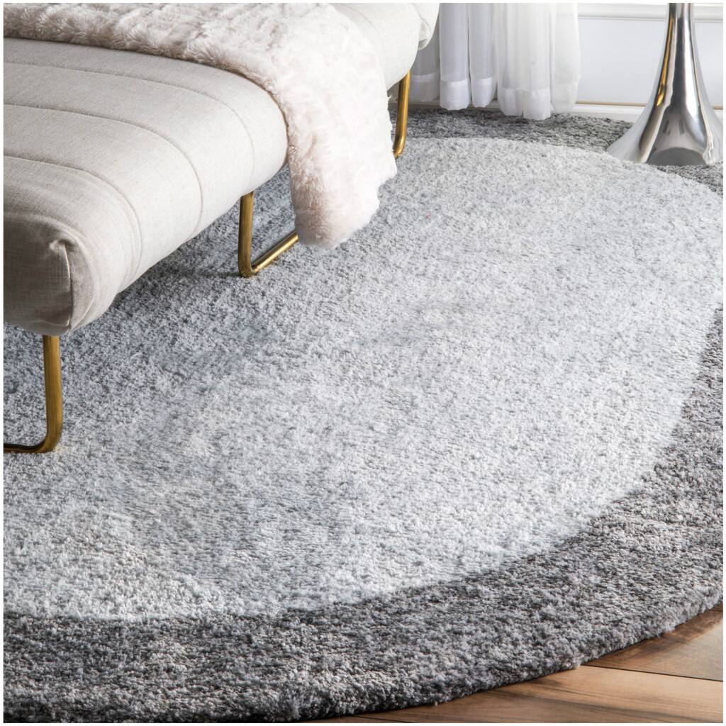 Nuloom Grey Casual Handmade Microfiber Shag Rug