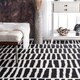 Black and white striped rug 5x8