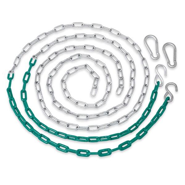 slide 2 of 4, Machrus Swingan Green Vinyl Coated Chain (Set of 2)