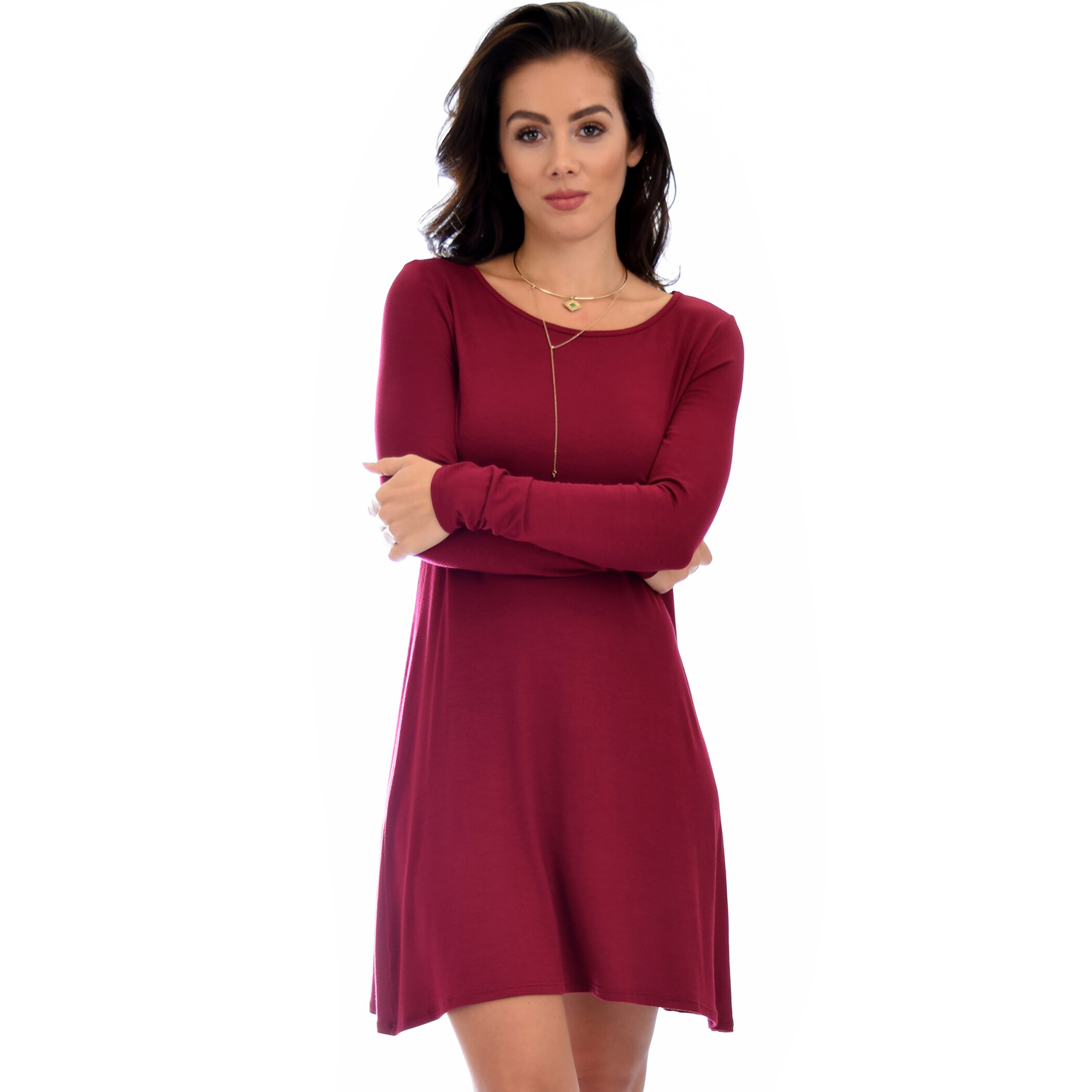 maroon tunic dress