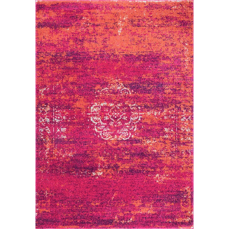 Nuloom Traditional Overdyed Medallion Area Rug