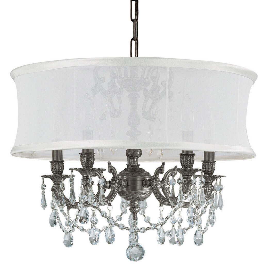 Crystorama Gramercy Collection 5-light Pewter/Crystal Chandelier - Chandeliers For Bedrooms by Overstock.com