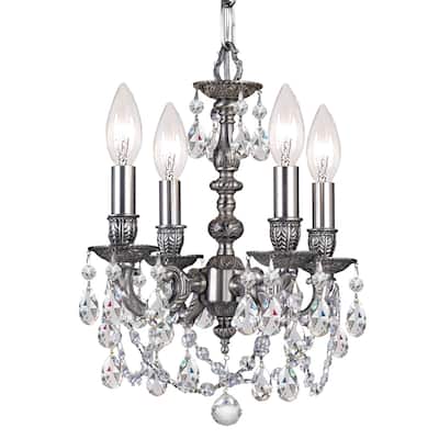 Gramercy 4-light Pewter/ Swarovski Strass Crystal Mini Chandelier