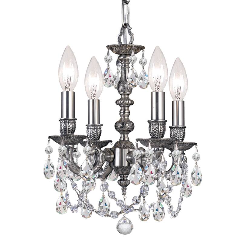 Crystorama Gramercy Collection 4-light Pewter/Crystal Mini Chandelier - Chandeliers For Bedrooms by Overstock.com