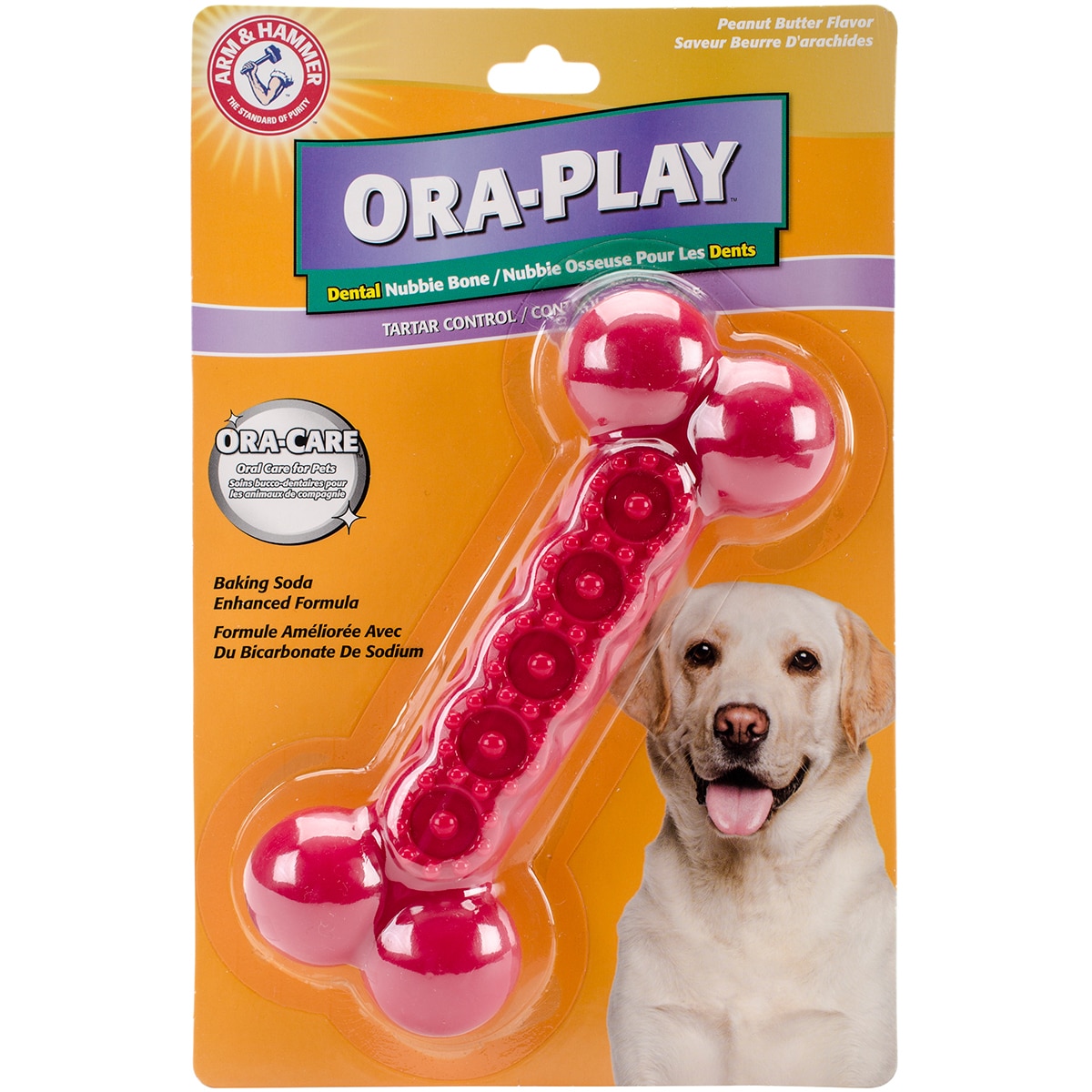 Arm & Hammer Ora-Play Dental Chicken Flavor Dog Bone Toy 