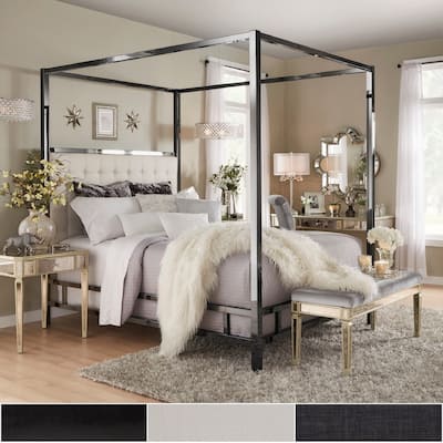 Solivita Queen-size Black Nickel Frame Canopy Bed by INSPIRE Q Bold