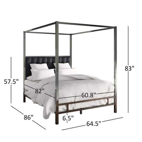 Solivita Queen-size Black Nickel Frame Canopy Bed by INSPIRE Q Bold