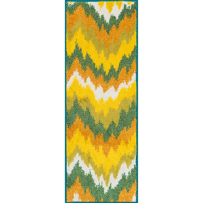 Palm Ivory/ Multi Ikat Rug