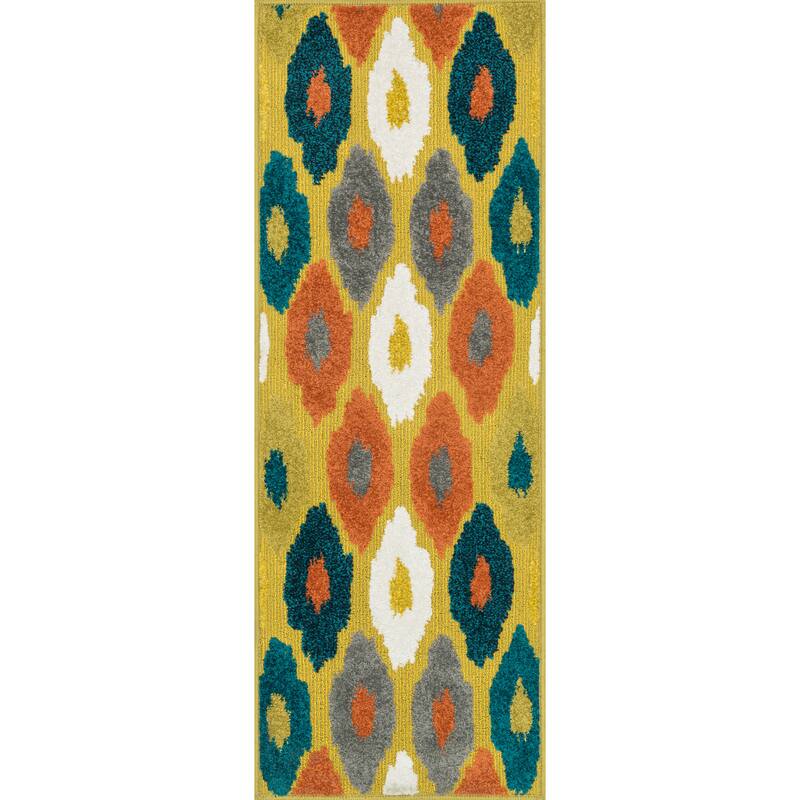 Palm Citron/ Multi Geometric Indoor/Outdoor Rug