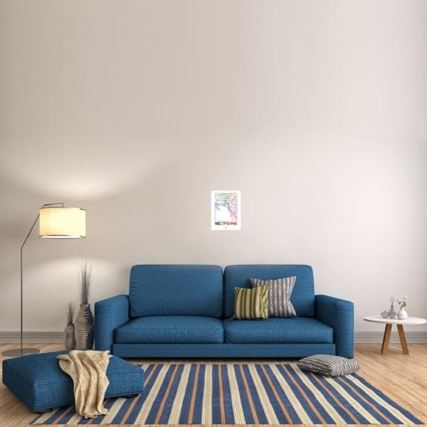 Naxart Studio 'Melbourne Watercolor Street Map' Stretched Canvas Wall