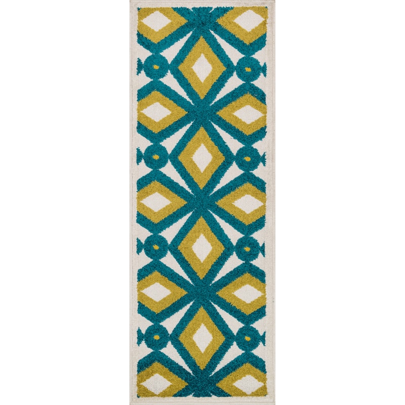 Palm Grey/ Lemon Geometric Rug