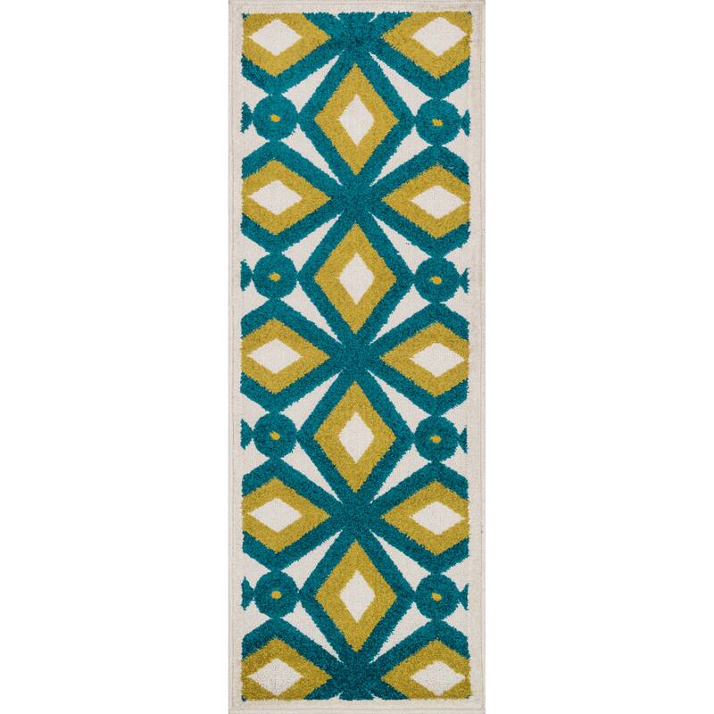 Palm Grey/ Lemon Geometric Rug