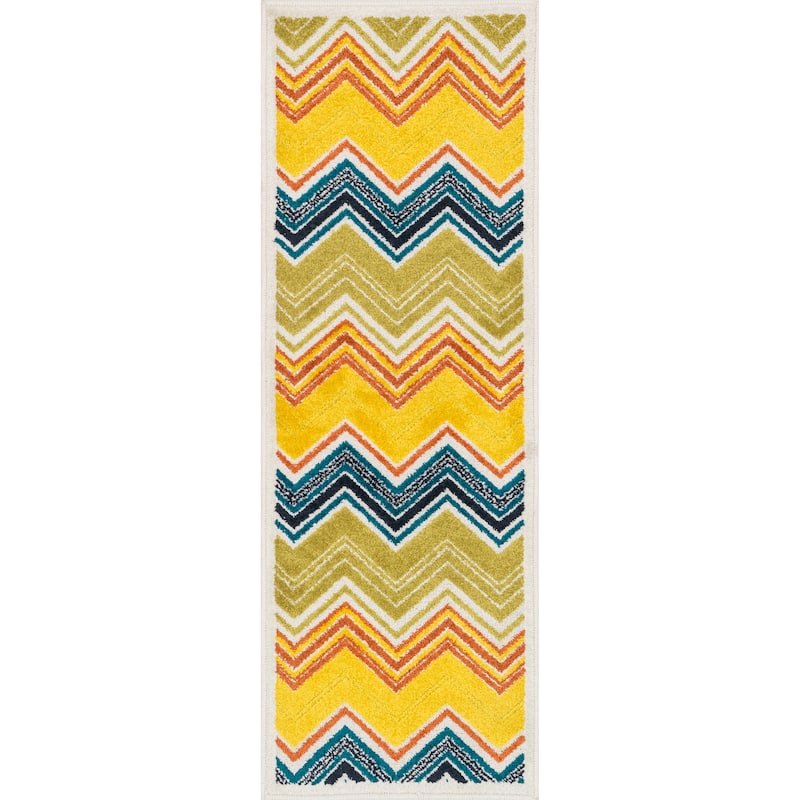 Alexander Home Chevron Palm Rug