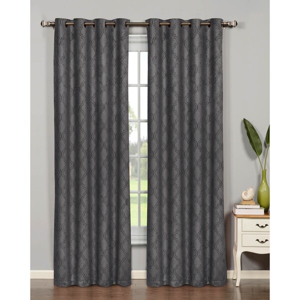 Bella Luna Newbury Lattice Room Darkening 84 Inch Grommet Curtain