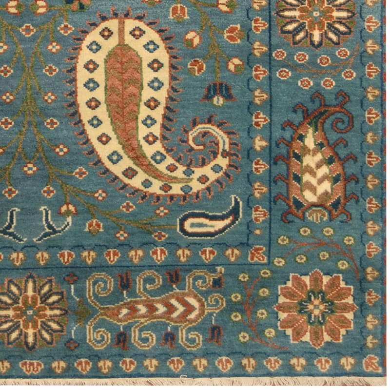 HERAT ORIENTAL Handmade Kazak Paisley Design Wool Rug - 6' x 9'