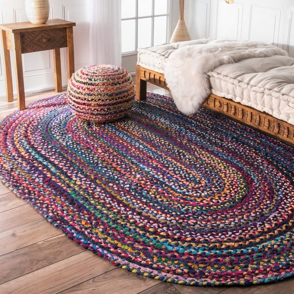 The Curated Nomad Grove Handmade Multicolor Rug - 5' x 8' Oval