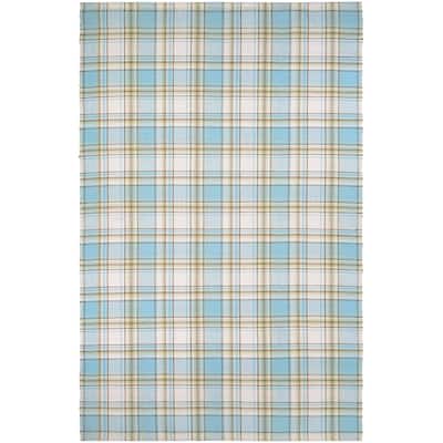 Maine Stay Plaid Blue Area Rug