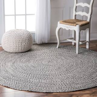 Outdoor Round Oval Square Area Rugs For Less Nuloom Handmade Casual Solid Braided Round Indoor Outdoor Rug 6