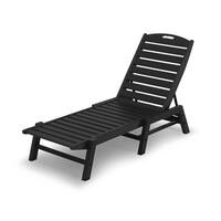 POLYWOOD® Nautical Outdoor Chaise Lounge, Stackable