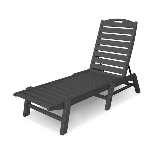 polywood black chaise lounge