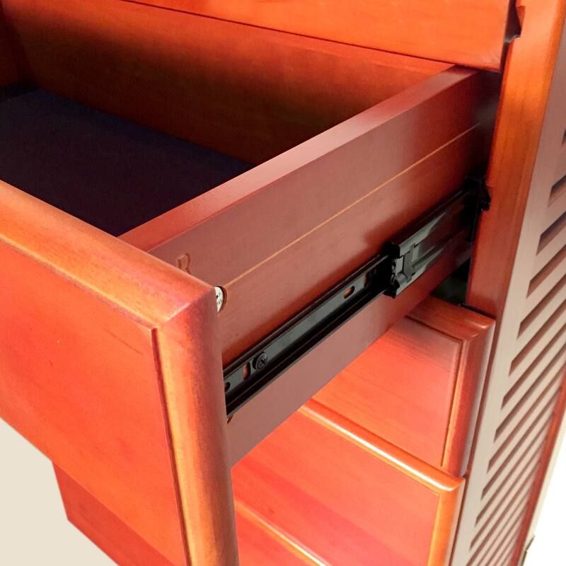 John Louis Home Solid Wood Walk-In Closet System with 3-Drawers Red Mahogany