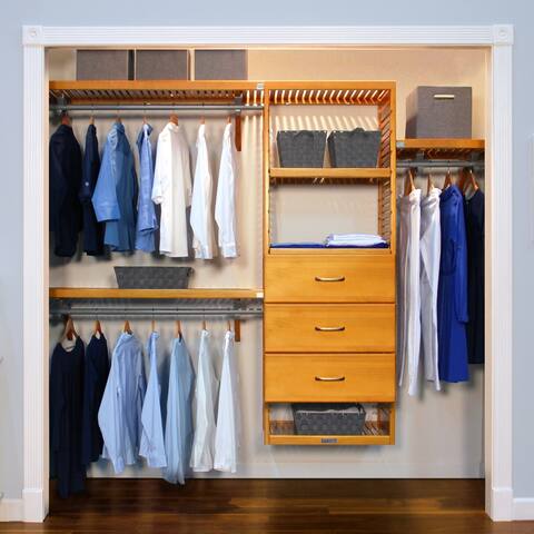 John Louis Home 16in. deep Solid Wood 3-Drawer Deluxe Organizer Honey Maple