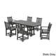 preview thumbnail 1 of 5, POLYWOOD Traditional Garden 7-piece Polyurethane Dining Set - 7piece Slate Grey