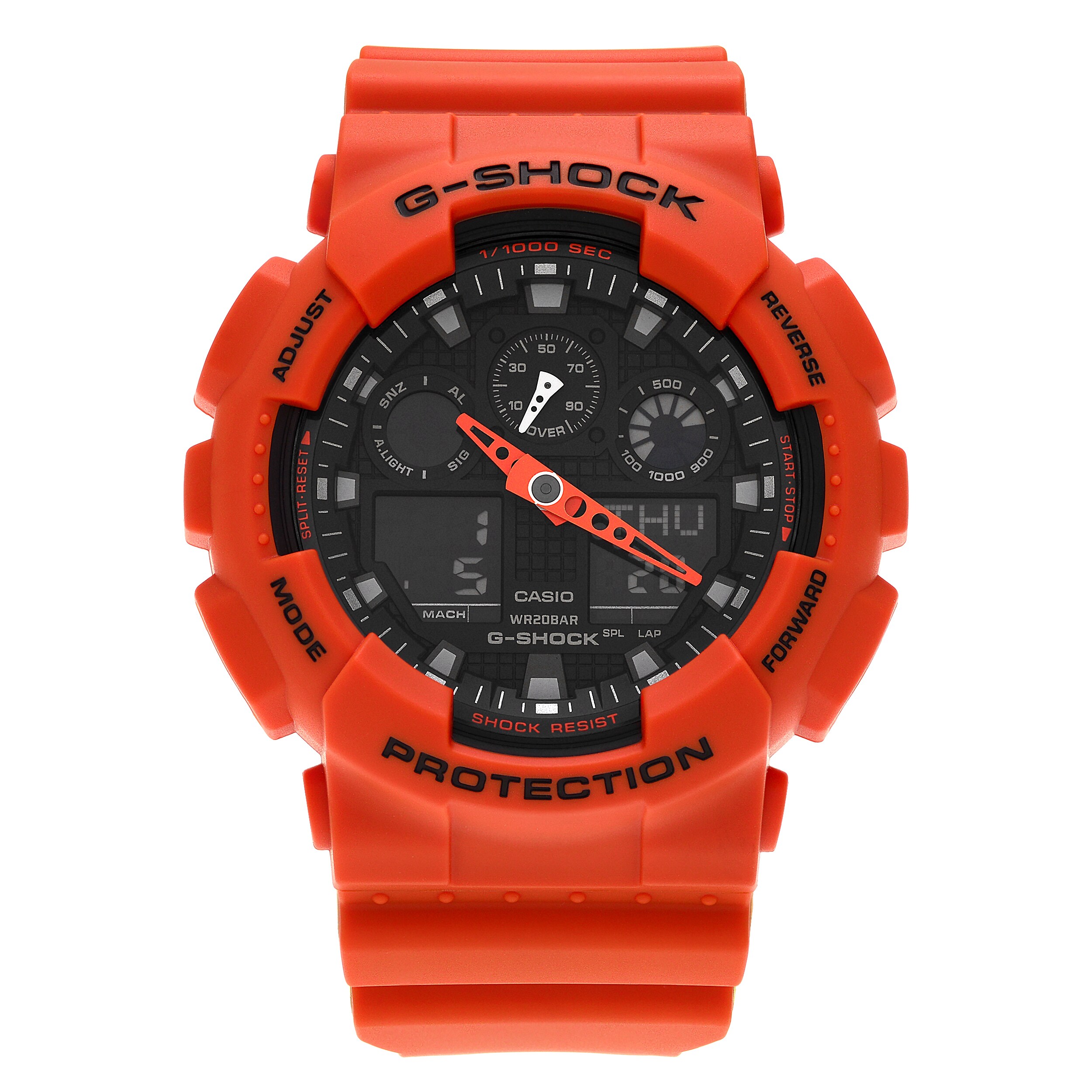 casio orange strap watch