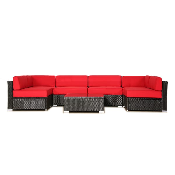 Shop Broyerk Cushion Covers For 7pcs Outdoor Sofa Rattan Set Red