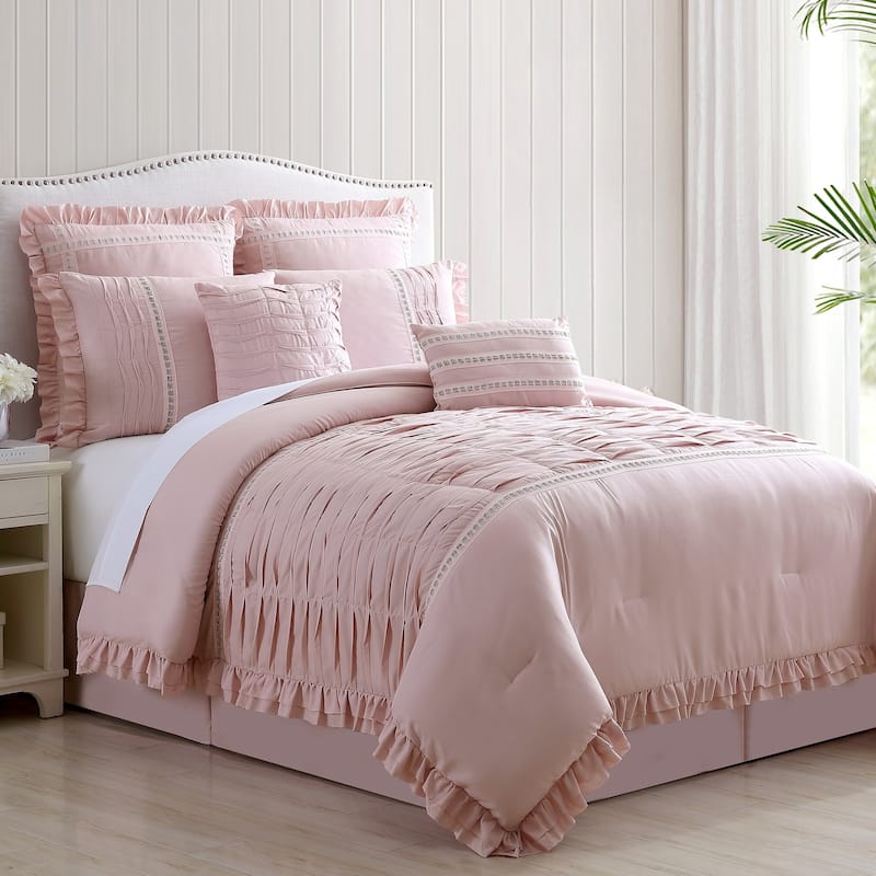 Modern Threads Chateau 8-piece Comforter Set - Mauve - Full - Queen