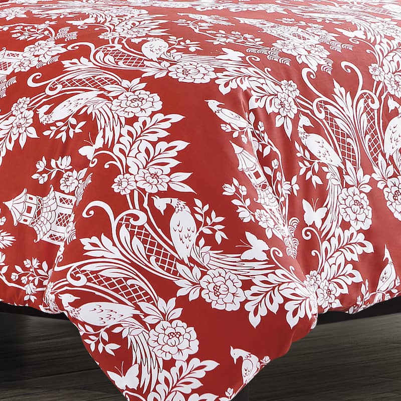 Pagoda Cotton Sateen 3-Piece Duvet Cover Set