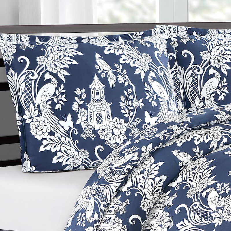 Pagoda Cotton Sateen 3-Piece Duvet Cover Set