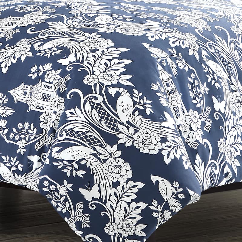 Pagoda Cotton Sateen 3-Piece Duvet Cover Set